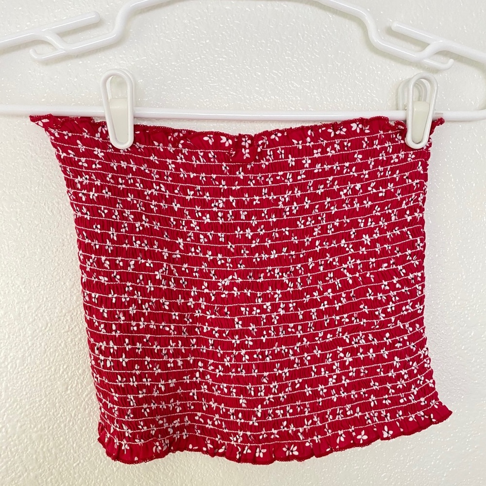 Brandy Melville Cleo Red Floral Tube Top